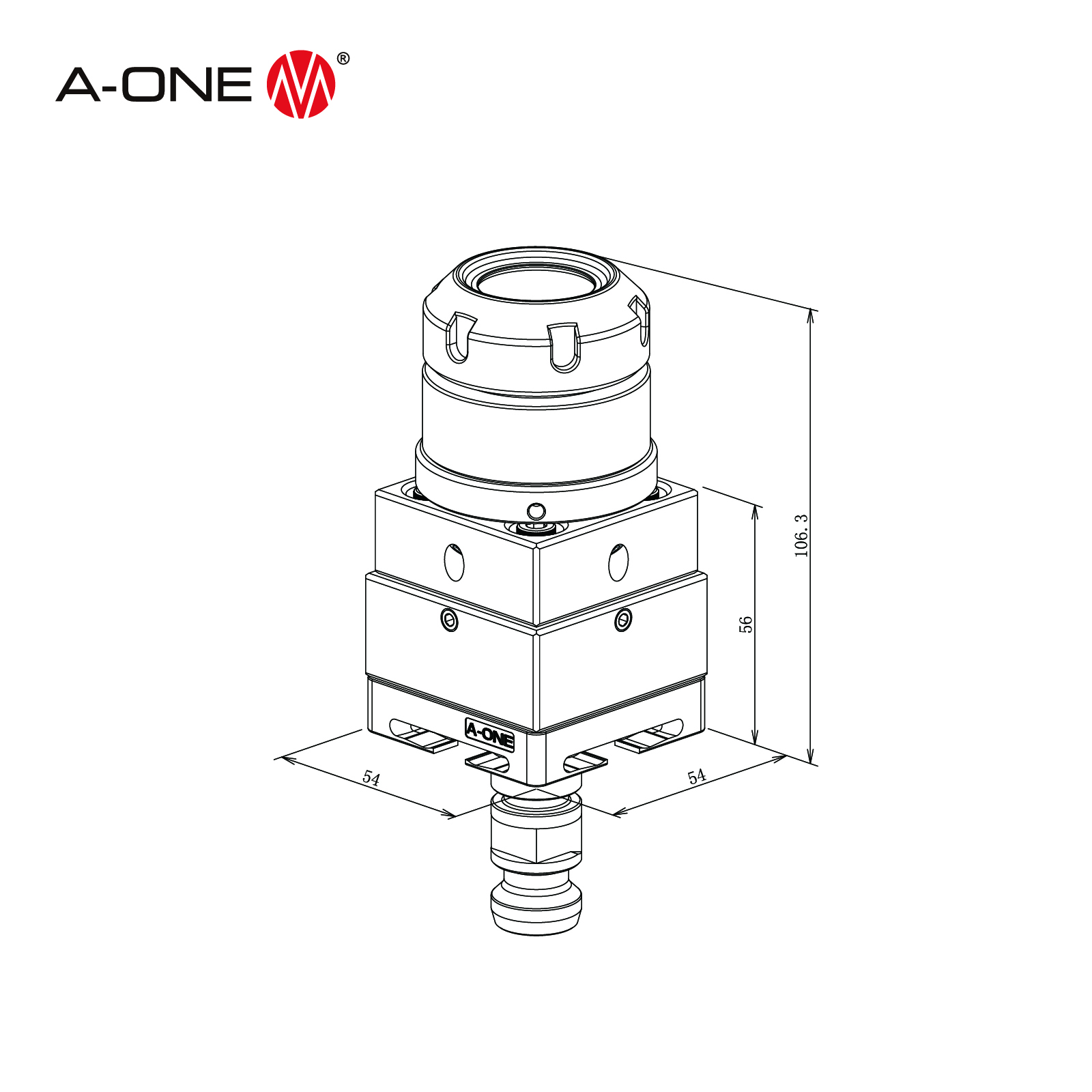 Mandrin à pince ER32 réglable de type R 3A-300129 
